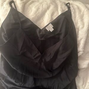 Aritzia Black Satin Cowl Slip Dress